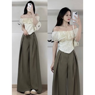 Quần ống rộng ulzzang ly lệch cạp cao tôn dáng chất GOD - 247store -Quanongrong382_P13K12