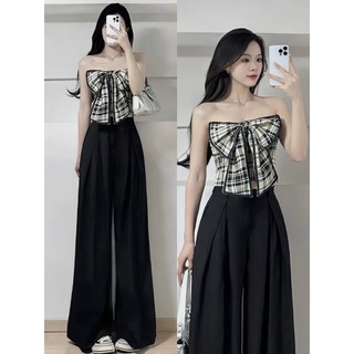 Quần ống rộng ulzzang ly lệch cạp cao tôn dáng chất GOD - 247store -Quanongrong382_P13K12