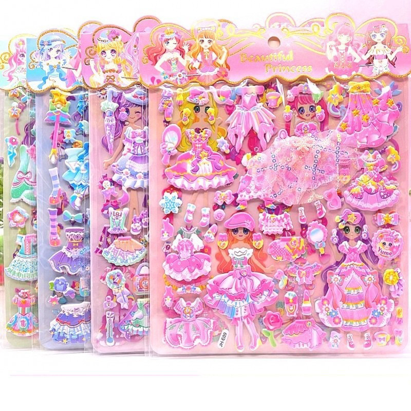 Sticker 3D nổi thay trang phục công chúa 2 lớp nhiều mẫu mới | Shopee ...