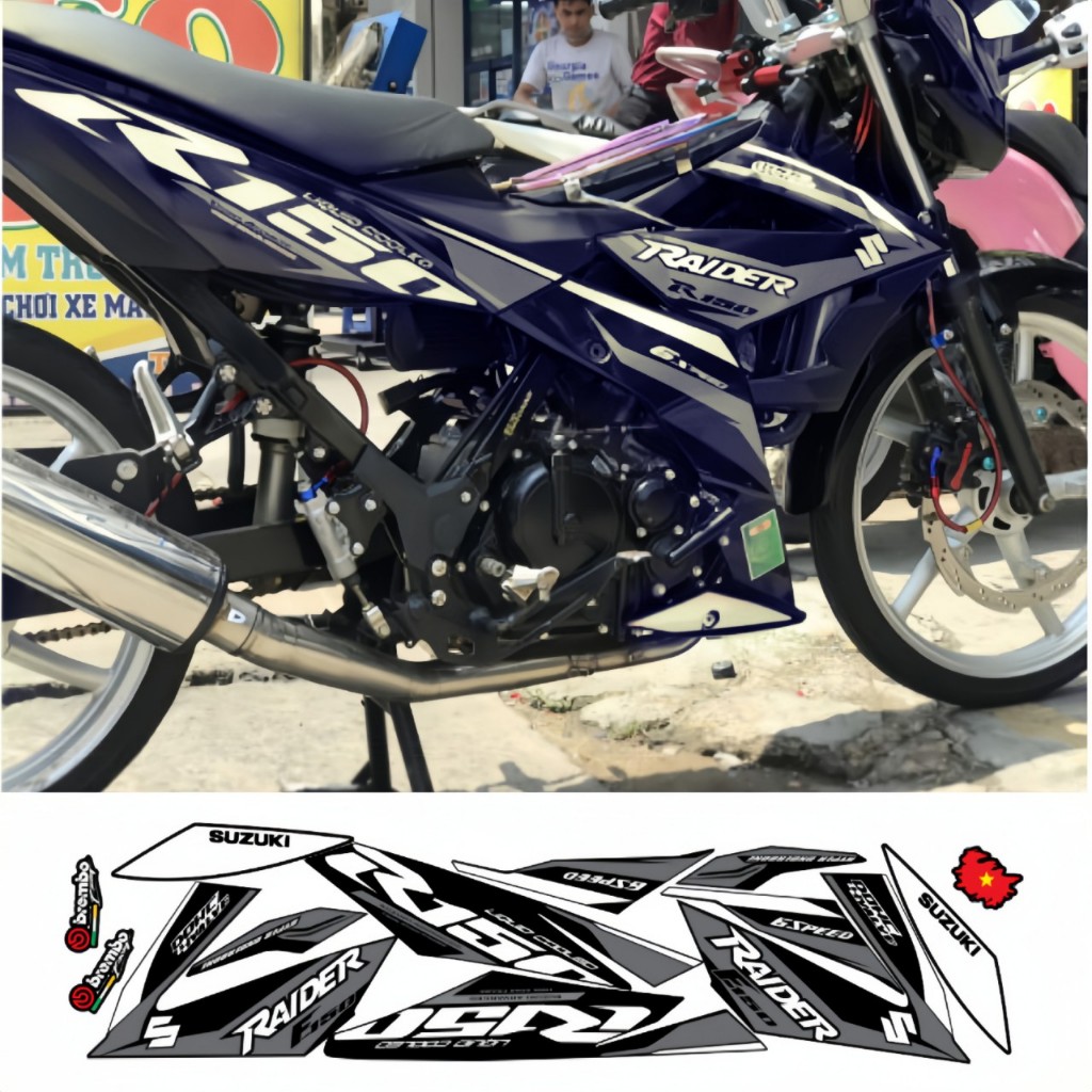 TEM RỜI RAIDER 150 MẪU CAO CẤP CHẤT LIEUJ IN 3 LỚP