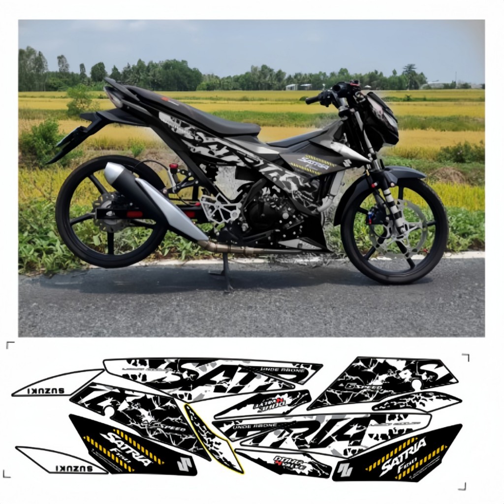 tem rời satria 150 cao cấp chất lieuj in 3 lóp chống nước không phai màu