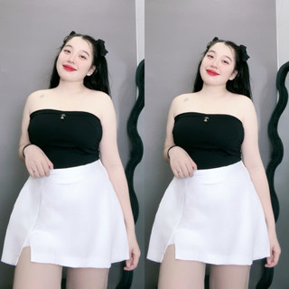 Quần giả váy bigszie dáng chân váy chữ A lưng cao xẻ tà chất tuyết mưa dày dặn cá tính GVM