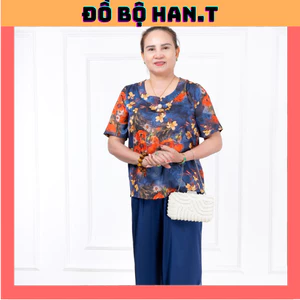 ĐỒ BỘ TRUNG NIÊN CAO CẤP CỔ TRÒN LỤA HAI DA KÈM TAG ( CÀI ÁO ) QUẦN 9 TẤC HAN.T SHOP