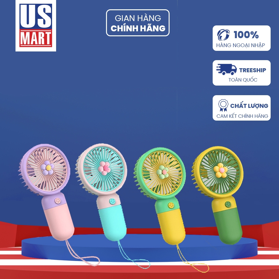 Quạt Tích Điện Mini Cầm Tay Nhiều Màu Vui Nhộn Kèm Sticker Ngẫu Nhiên ...