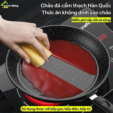Chảo phủ vân đá chống dính SALAY, chảo chiên chống dính cho bếp từ, chảo chống dính, chảo