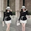 Set áo Cổ Sen Mix Chân Váy Chữ A Kèm Đai Tag Hoa Siêu Xinh, Set áo mix chân váy chữ A tiểu thư