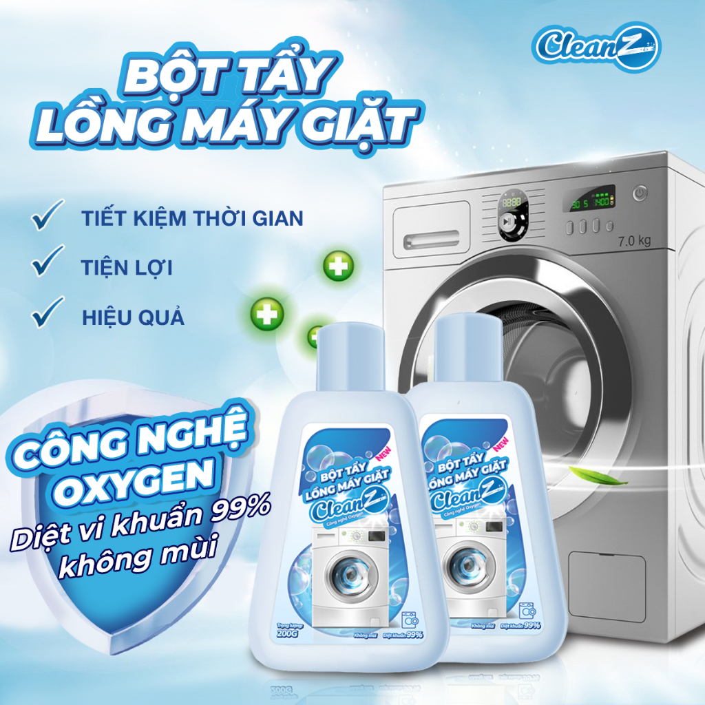 Ảnh Bột Tẩy Lồng Máy Giặt Cao Cấp CleanZ Giúp Làm Sạch Và Loại Bỏ Cặn Bẩn Hiệu Quả - Hộp 200g 2
