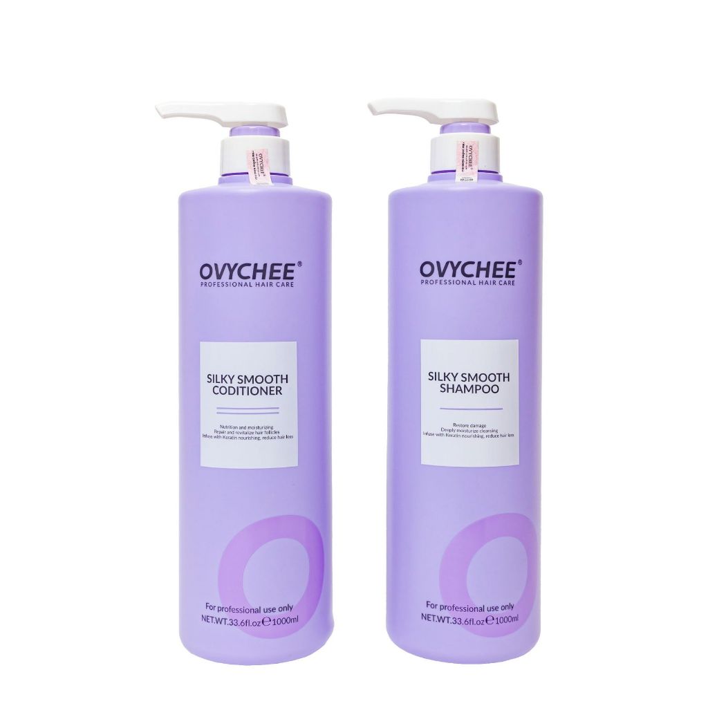 Cặp Dầu Gội Xả OVYCHEE Silky Smooth 500ml/Chai | Dưỡng Tóc Mềm Mượt, Dễ Chải, Giảm Khô Xơ.