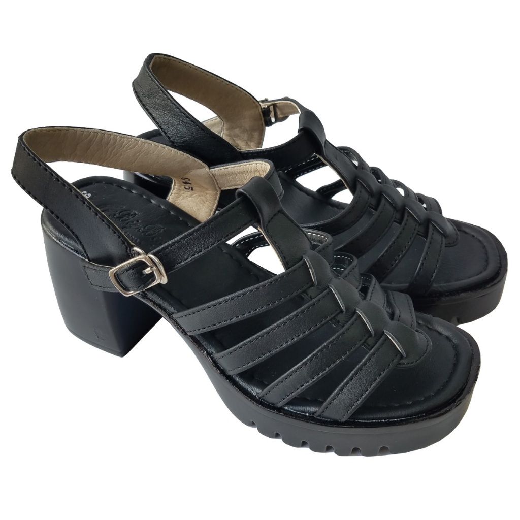 Giày Sandal Cao Gót Nữ BIGGBEN Da Bò Thật Cao 8 Phân HKD799