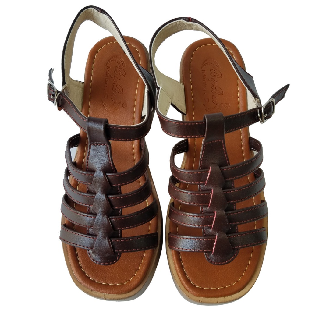 Giày Sandal Cao Gót Nữ BIGGBEN Da Bò Thật Cao 8 Phân HKD799