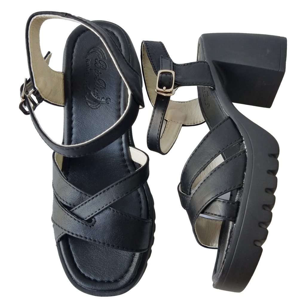 Giày Sandal Cao Gót Nữ BIGGBEN Da Bò Thật Cao 8 Phân HKD800