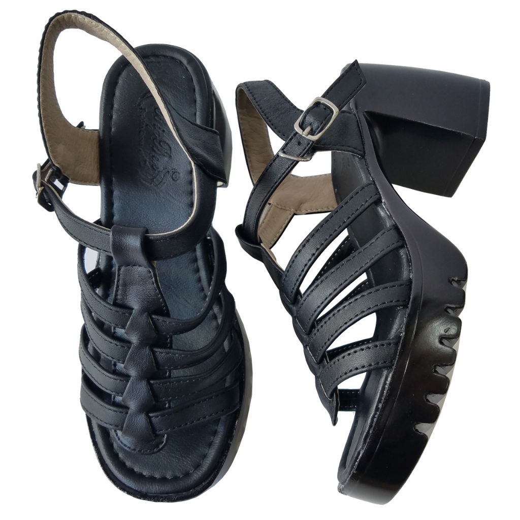 Giày Sandal Cao Gót Nữ BIGGBEN Da Bò Thật Cao 8 Phân HKD799