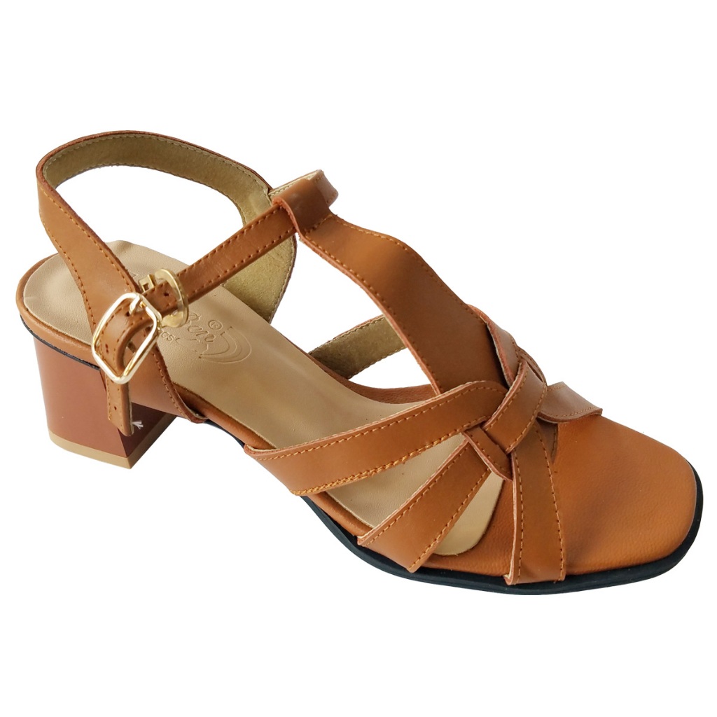 Giày Sandal Cao Gót Nữ BIGGBEN Da Bò Thật Cao 5 Phân HKD803