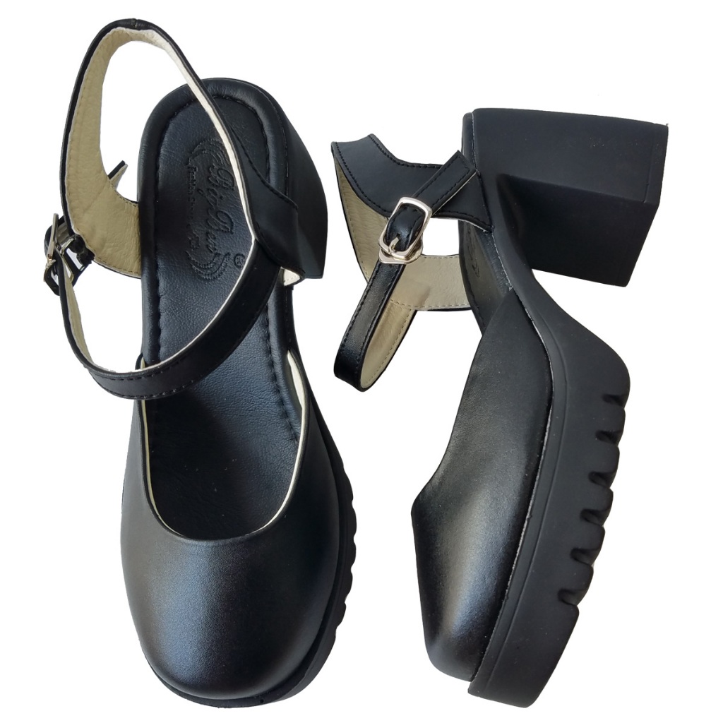 Giày Sandal Cao Gót Nữ BIGGBEN Da Bò Thật Cao 8 Phân HKD801