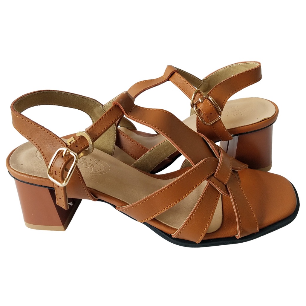 Giày Sandal Cao Gót Nữ BIGGBEN Da Bò Thật Cao 5 Phân HKD803