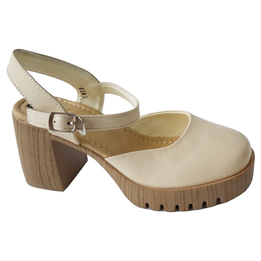 Giày Sandal Cao Gót Nữ BIGGBEN Da Bò Thật Cao 8 Phân HKD801