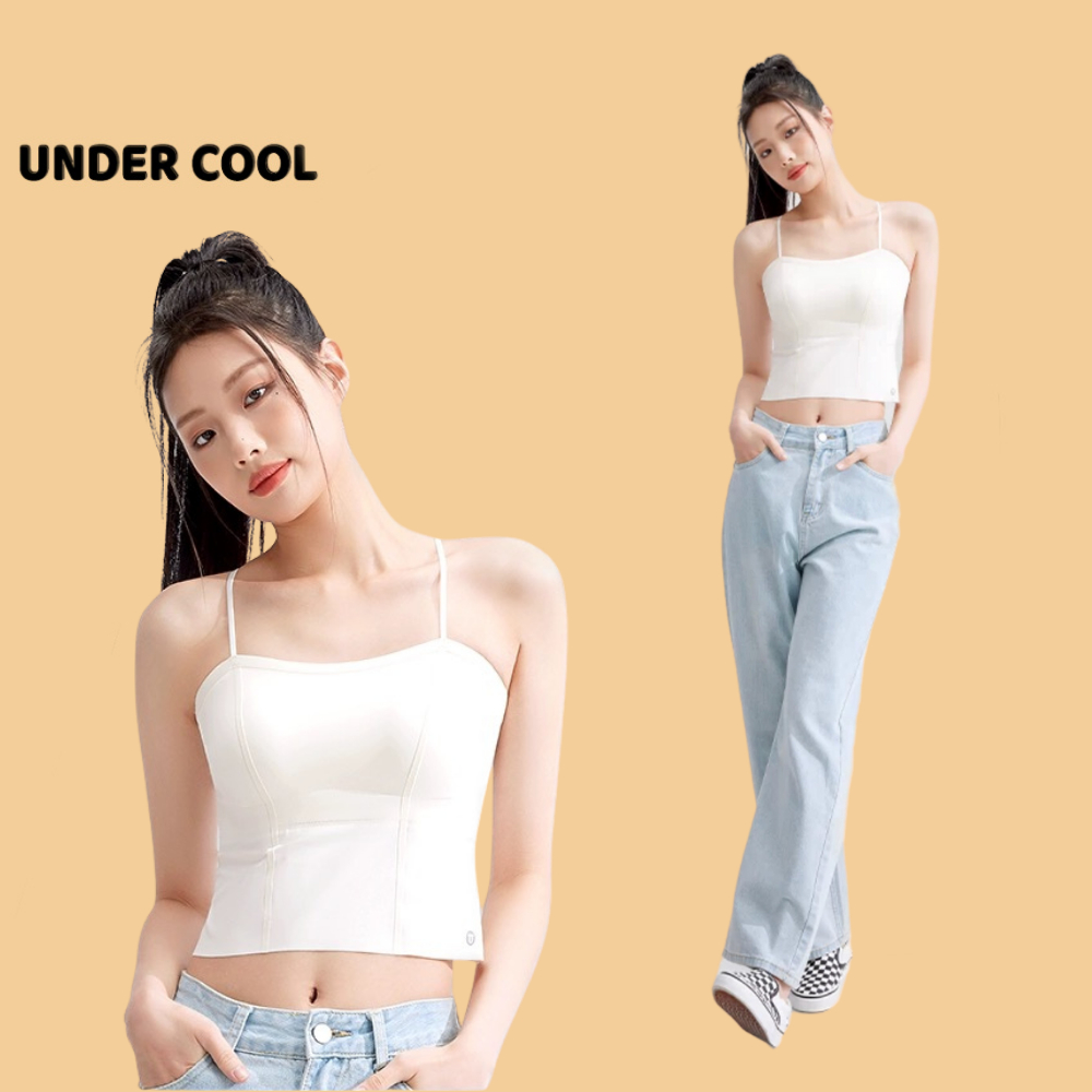 Áo 2 Dây Nữ Su UNDERCOOL Có Miếng Đệm Ngực Phối Viền Ôm Nâng 4 Màu Trơn Basic A2D16