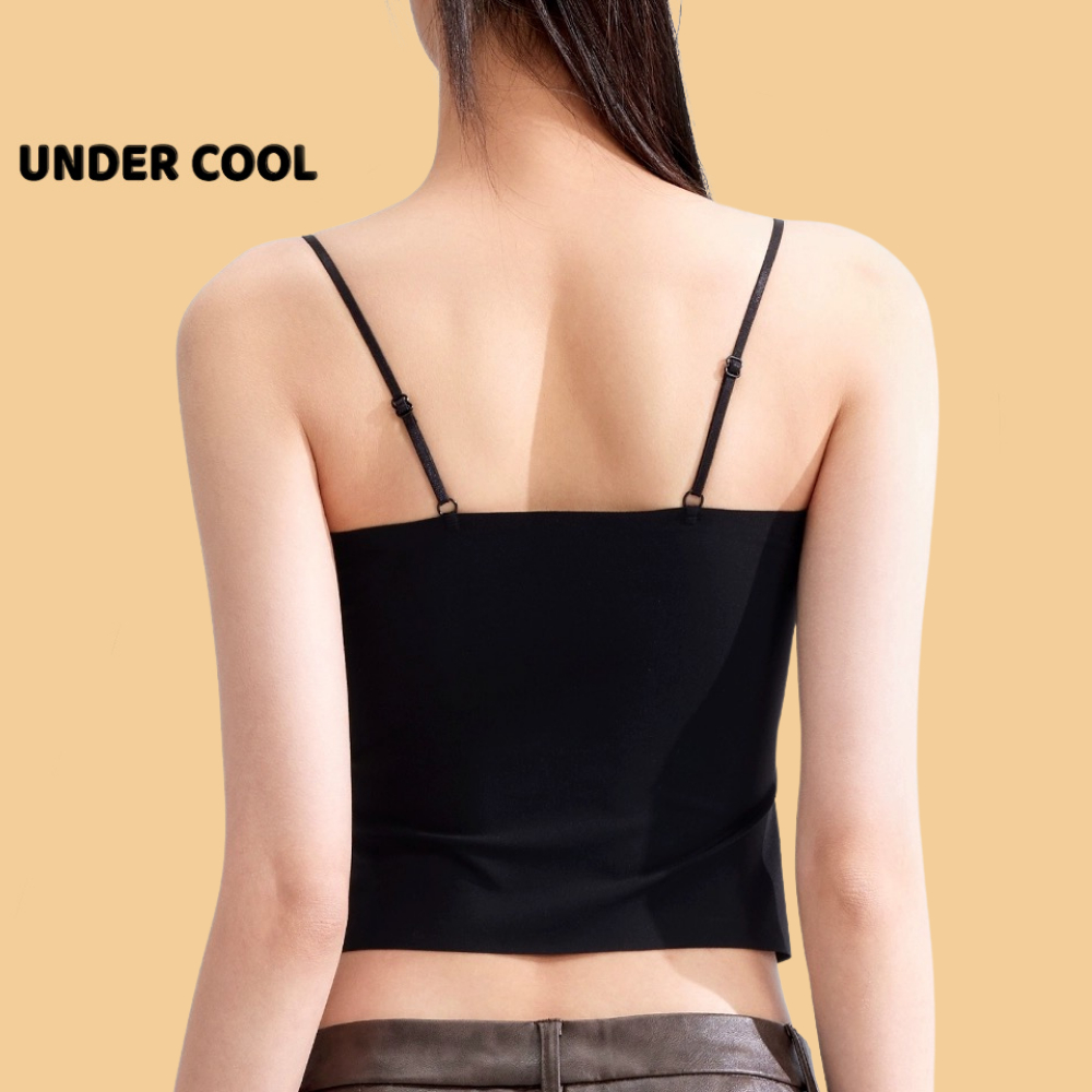 Áo 2 Dây Nữ Su UNDERCOOL Có Miếng Đệm Ngực Phối Viền Ôm Nâng 4 Màu Trơn Basic A2D16