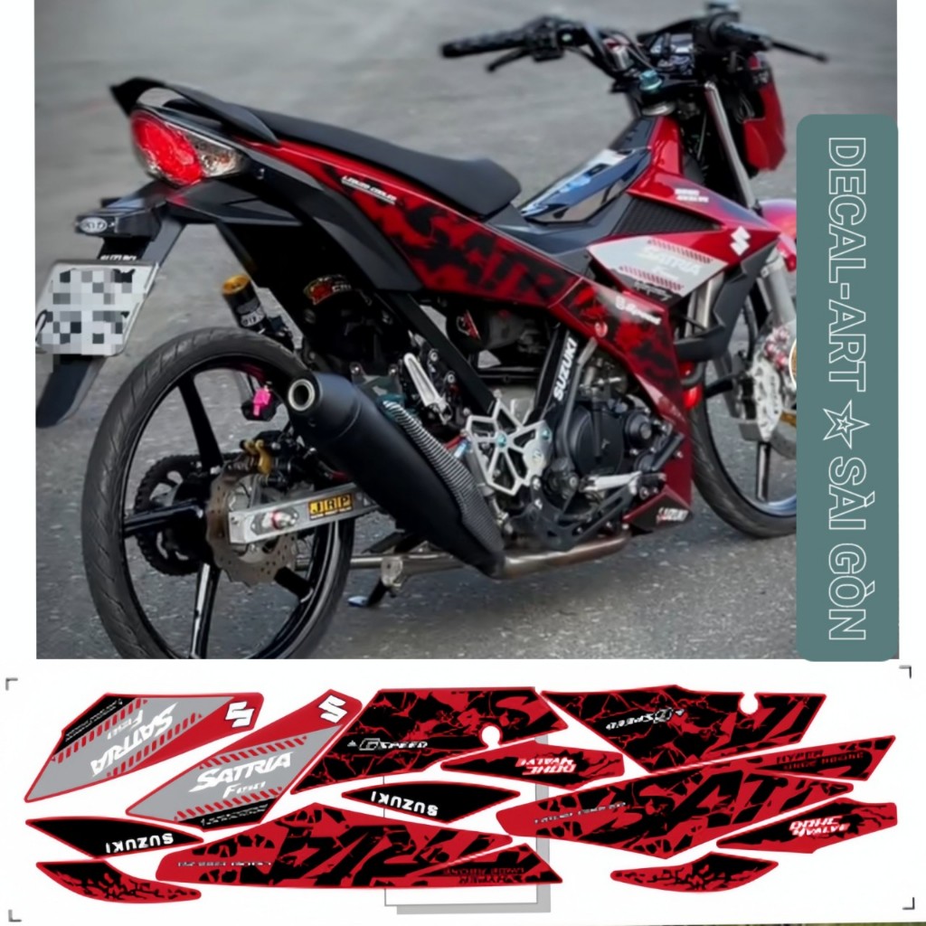 tem rời satria 150 cao cấp chất lieuj in 3 lóp chống nước không phai màu