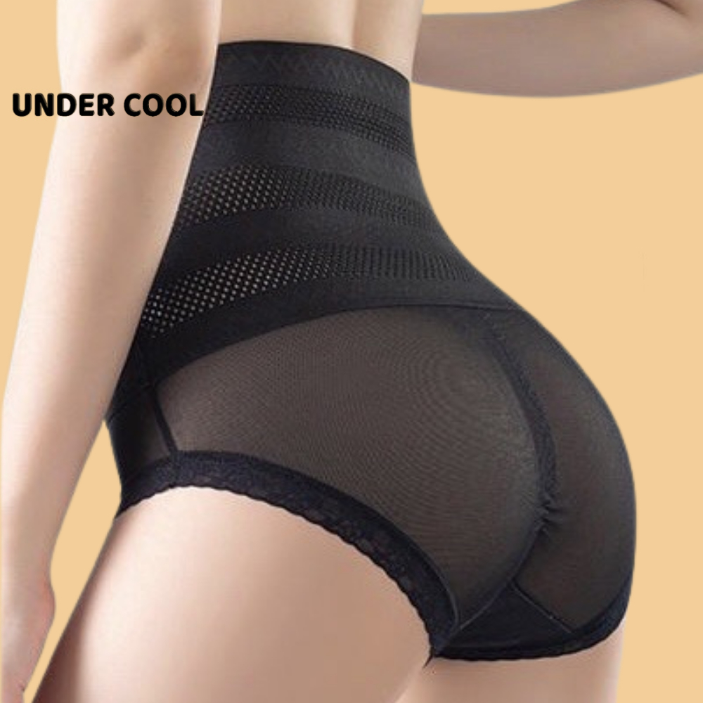 Quần Lót Gen Bụng Thông Hơi UNDERCOOL Siết Eo Thon Tôn Dáng Màu Đen Da QGB05