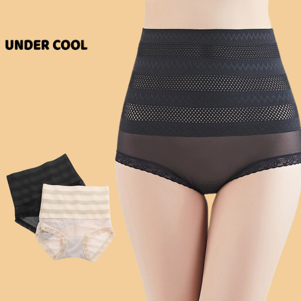 Quần Lót Gen Bụng Thông Hơi UNDERCOOL Siết Eo Thon Tôn Dáng Màu Đen Da QGB05