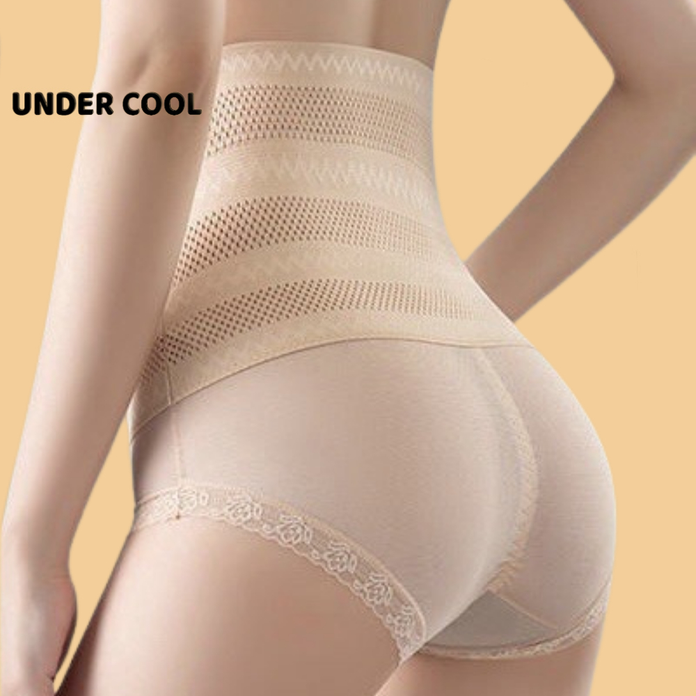 Quần Lót Gen Bụng Thông Hơi UNDERCOOL Siết Eo Thon Tôn Dáng Màu Đen Da QGB05