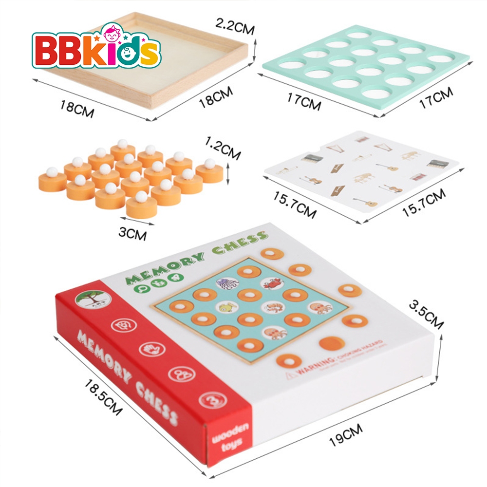 Bàn Cờ Đồ Chơi Trẻ Em BBkids, Bộ Đồ Câu Đố Bằng Gỗ, Đồ Chơi Montessori, Rèn Luyện Tư Duy - BB017