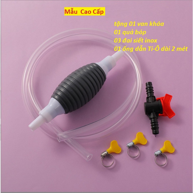 BƠM HÚT CHẤT LỎNG BÓP TAY KÈM DÂY 1M , BOM HUT CHAT LONG - Ống hút xăng dầu chất lỏng bóp tay Cao cấp dây dài tổng 1M