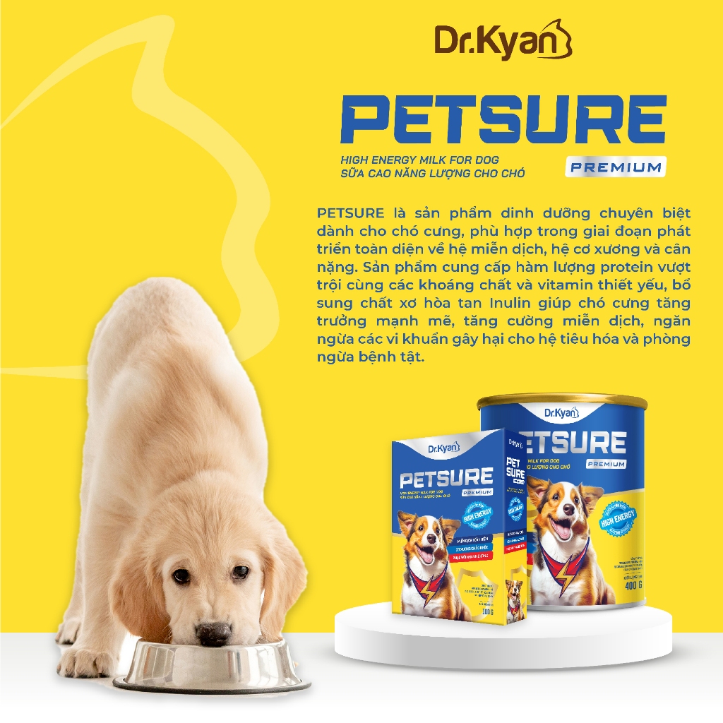 Ảnh Dr.Kyan - Sữa bột PETSURE - Cao năng lượng cho chó hộp 100g - DrKyan 2