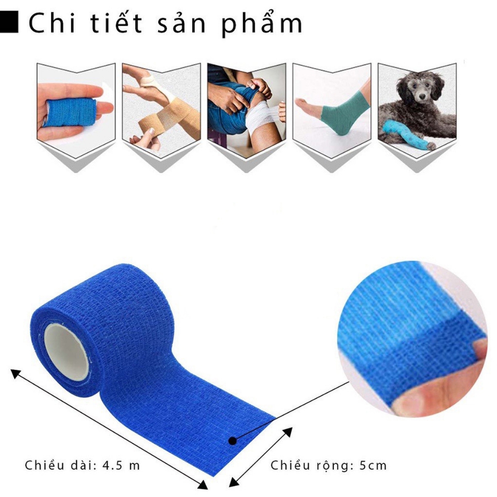 Ảnh Băng Keo Thể Thao Y Tế Quấn Cổ Chân, Cổ Tay Cao Su Non Tự Dính Đá Bóng, Chống Chấn Thương Chính Hãng Amalife 3