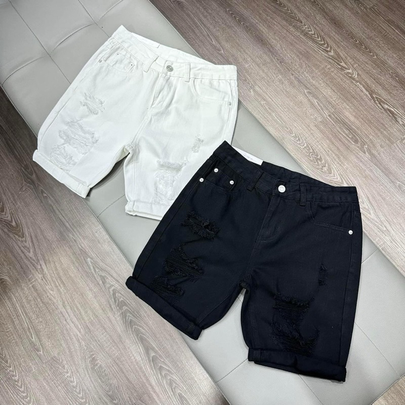 ⚡️[Hight Quality] Quần Jeans Ngố Hàn - Điểm Nhấn Họa Tiết Tiết Was Rách Cao Cấp - Loại 1 Quần Short Đùi Nam Nữ