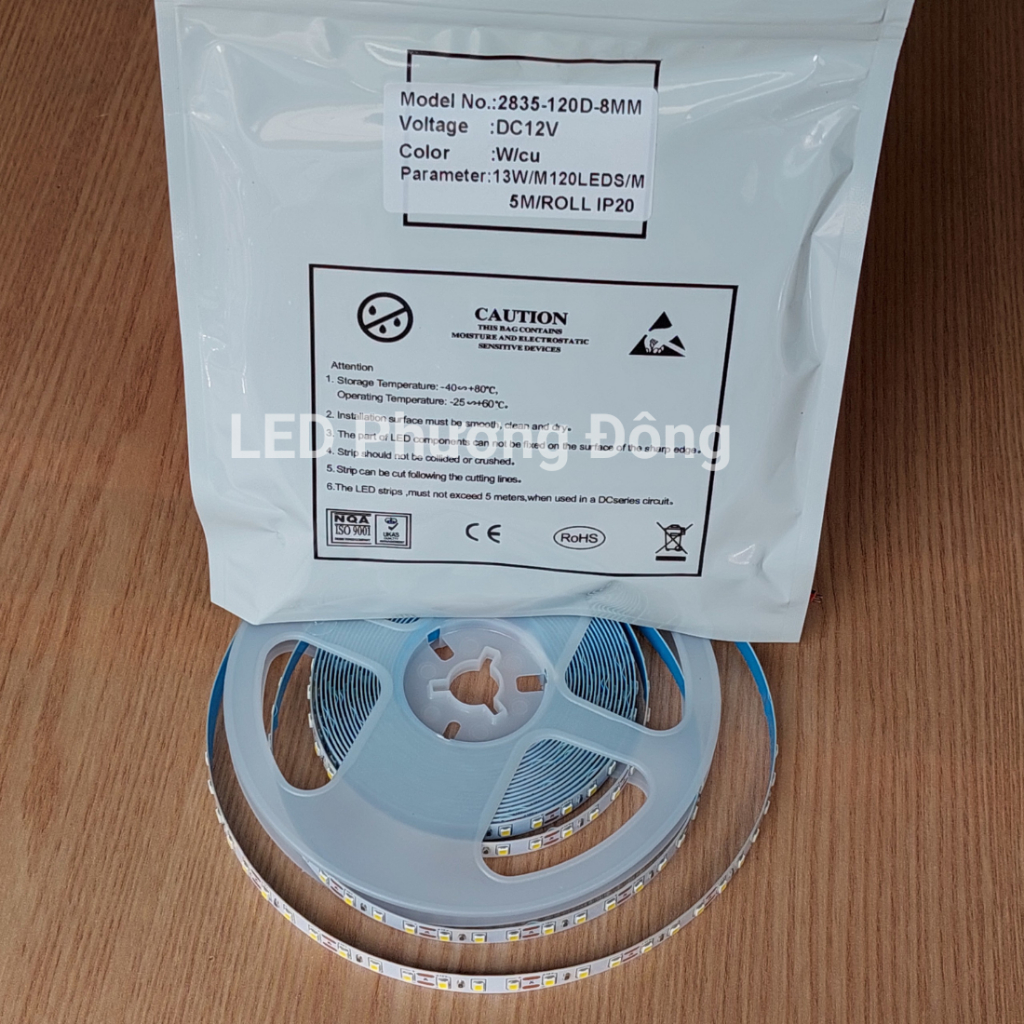 COMBO 5 CUỘN LED DÂY DÁN 12V - 120 LED/MÉT TRẮNG - VÀNG - TRUNG TÍNH