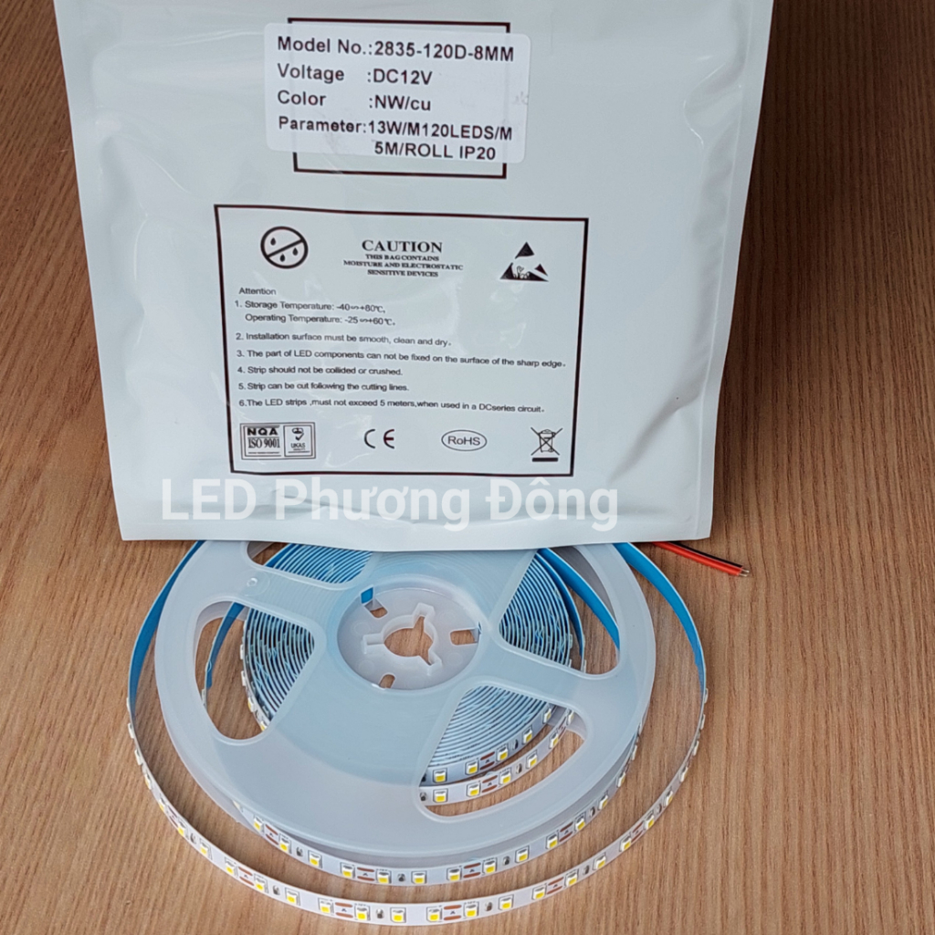COMBO 5 CUỘN LED DÂY DÁN 12V - 120 LED/MÉT TRẮNG - VÀNG - TRUNG TÍNH