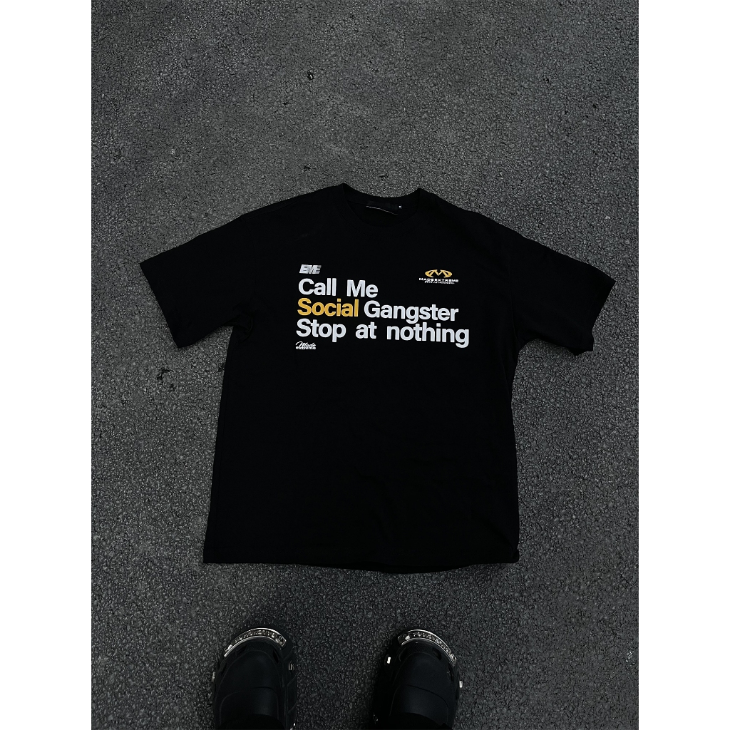 Áo Thun Nam Nữ RedLabel "SOCIAL" Tshirt, Áo Phông In Họa Tiết Form Rộng Tay Lỡ Cap Cấp Cá Tính Chất Cotton Dày Dặn