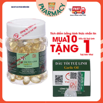 [Chính hãng] Viên dầu tỏi TUỆ LINH- hỗ trợ tăng sức đề kháng, giảm mỡ thừa trong máu lọ 100 viên