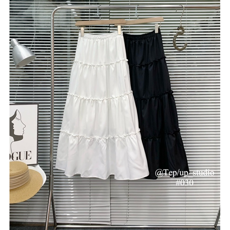 Set thô áo croptop bo chun kèm chân váy dài bèo tầng the.sweaterweather TSW