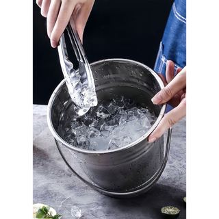 Xô Đá inox quai - XÔ ƯỚP LẠNH CHẤT LIỆU INOX KHÔNG GỈ - KHÔNG BẠC MÀU Thùng Chứa Đá Uống Nước Ngọt, Bia