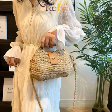 Túi Cói Cầm Tay Phong Cách Vintage Túi Cói Đi Biển Xinh Xắn Túi Đeo Chéo Đa Năng Túi Đi Biển