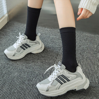 Tất vớ nữ cổ trung cotton mềm mại thông thoáng dễ phối giày KingShop T786
