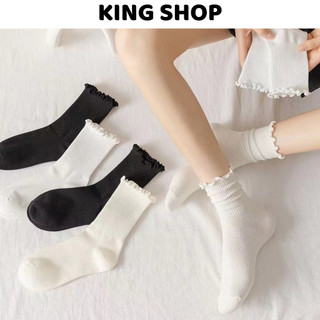 Tất nữ cổ nhún cotton gân mềm mại co giãn 4 chiều KING SHOP T23