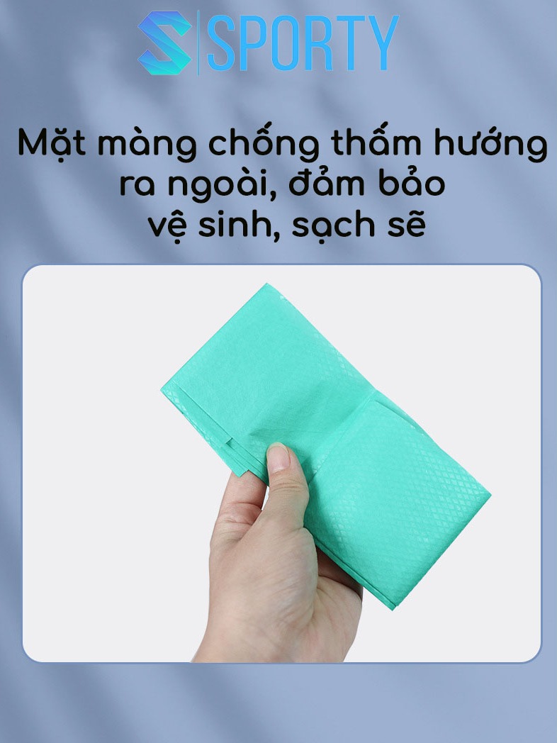 Ảnh Miếng giấy lót toilet tự phân hủy SPORTY chống thấm nước, dính chắc chắn, nhỏ gọn, tiện dụng. 4