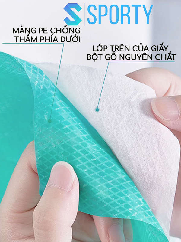 Ảnh Miếng giấy lót toilet tự phân hủy SPORTY chống thấm nước, dính chắc chắn, nhỏ gọn, tiện dụng. 2
