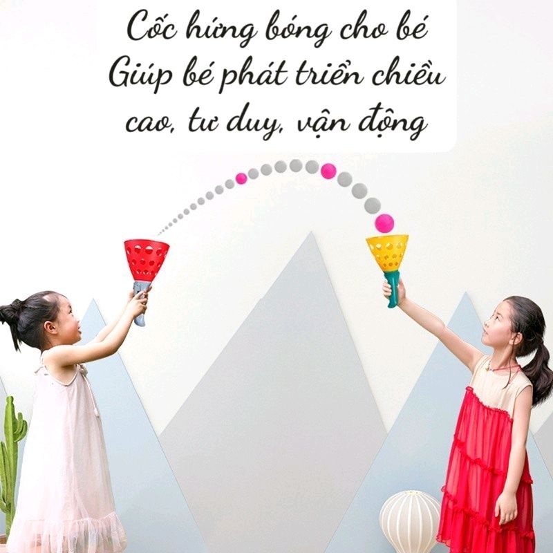 Cốc Bắn Bóng Cầm Tay Đồ Chơi Cho Trẻ Em Đồ Chơi Thể Thao Tương Tác Vận Động Vui Nhộn Phát Triển Chiều Cao-Đồ Chơi PUKAPI
