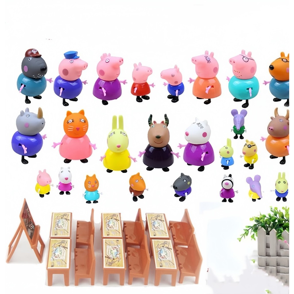 Bộ đồ chơi lớp học lợn heo peppas 13 chi tiết và 21 chi tiết được tặng kèm túi