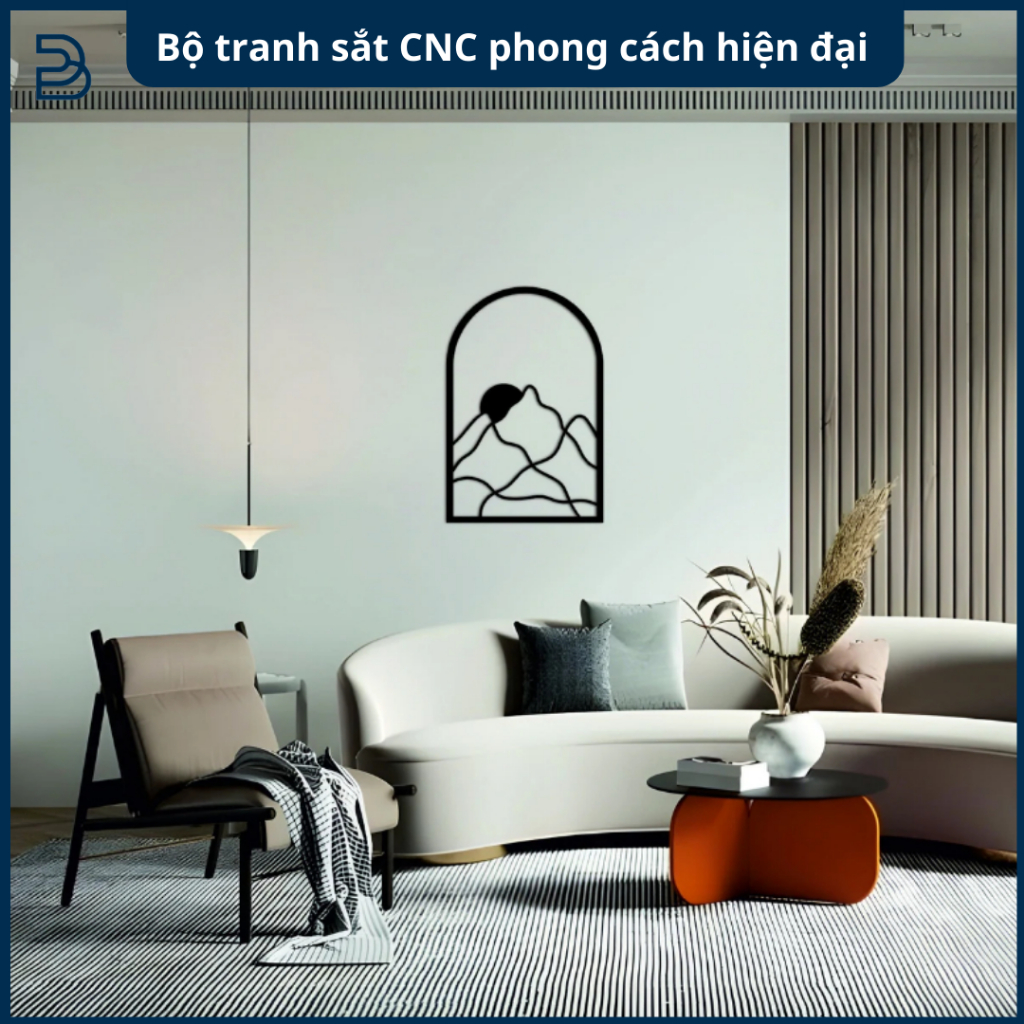 Tranh sắt CNC B02 | Bộ tranh sắt CNC phong cách hiện đại, Treo tường nghệ thuật, Decor trang trí nội thất