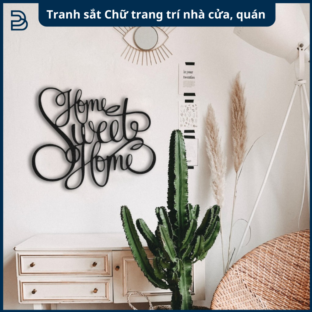 Tranh sắt CNC B03 | Tranh sắt Chữ trang trí nhà cửa, quán, sân vườn, Treo tường nghệ thuật, Decor trang trí nội thất