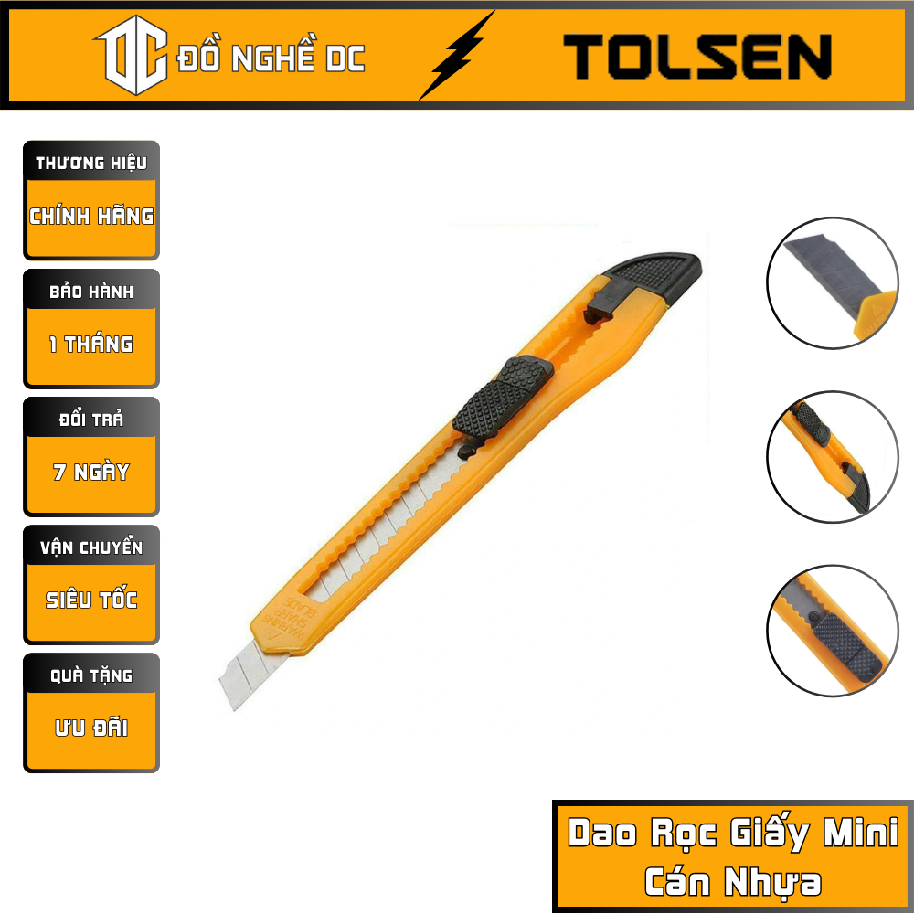 Dao Rọc Giấy Mini, Dao Rọc Giấy Loại Nhỏ Cán Nhựa 30004 Tolsen Tools ...