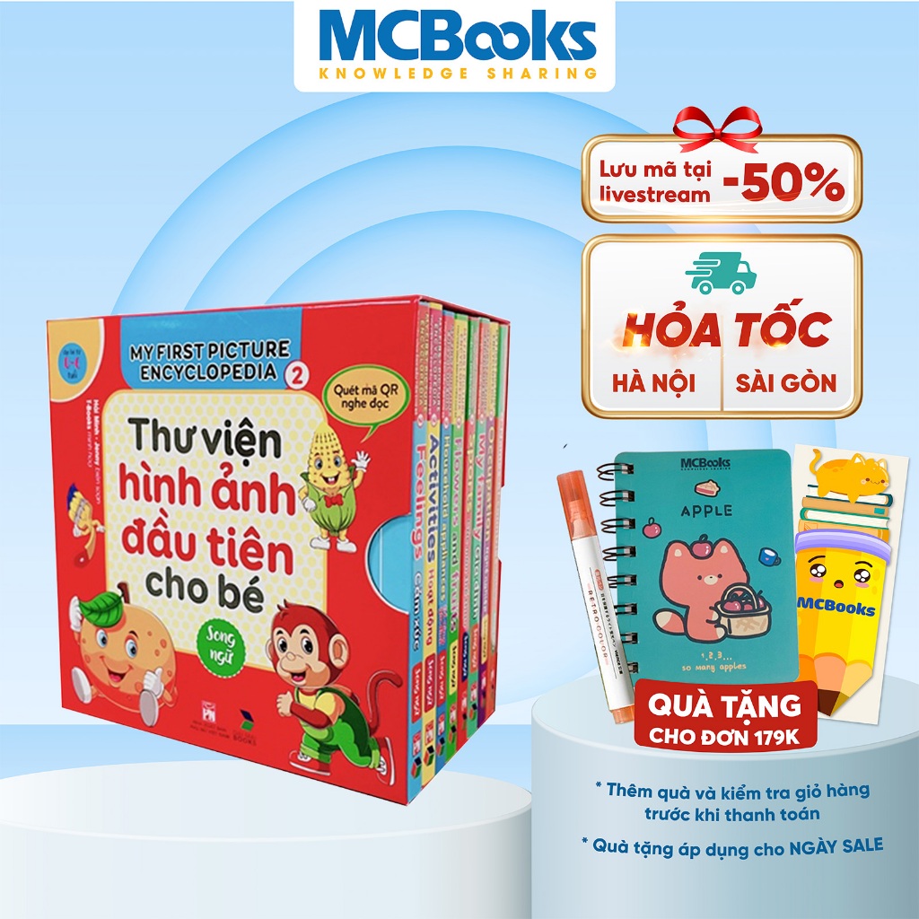Sách - Bộ Hộp Thư Viện Hình Ảnh Đầu Tiên Cho Bé Từ 0 6 Tuổi Song Ngữ Việt Anh - Tập 2