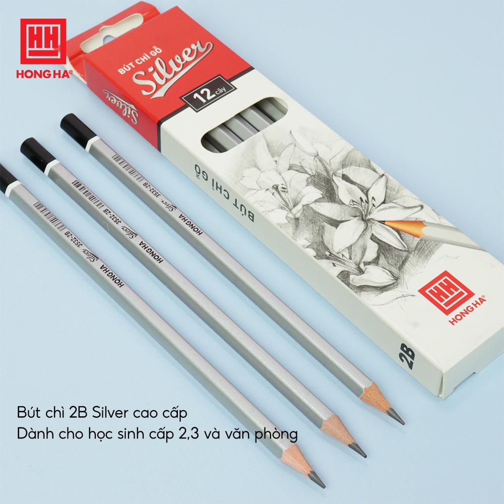 Ảnh Bút chì gỗ 2B Hồng Hà Siliver - 3532 1