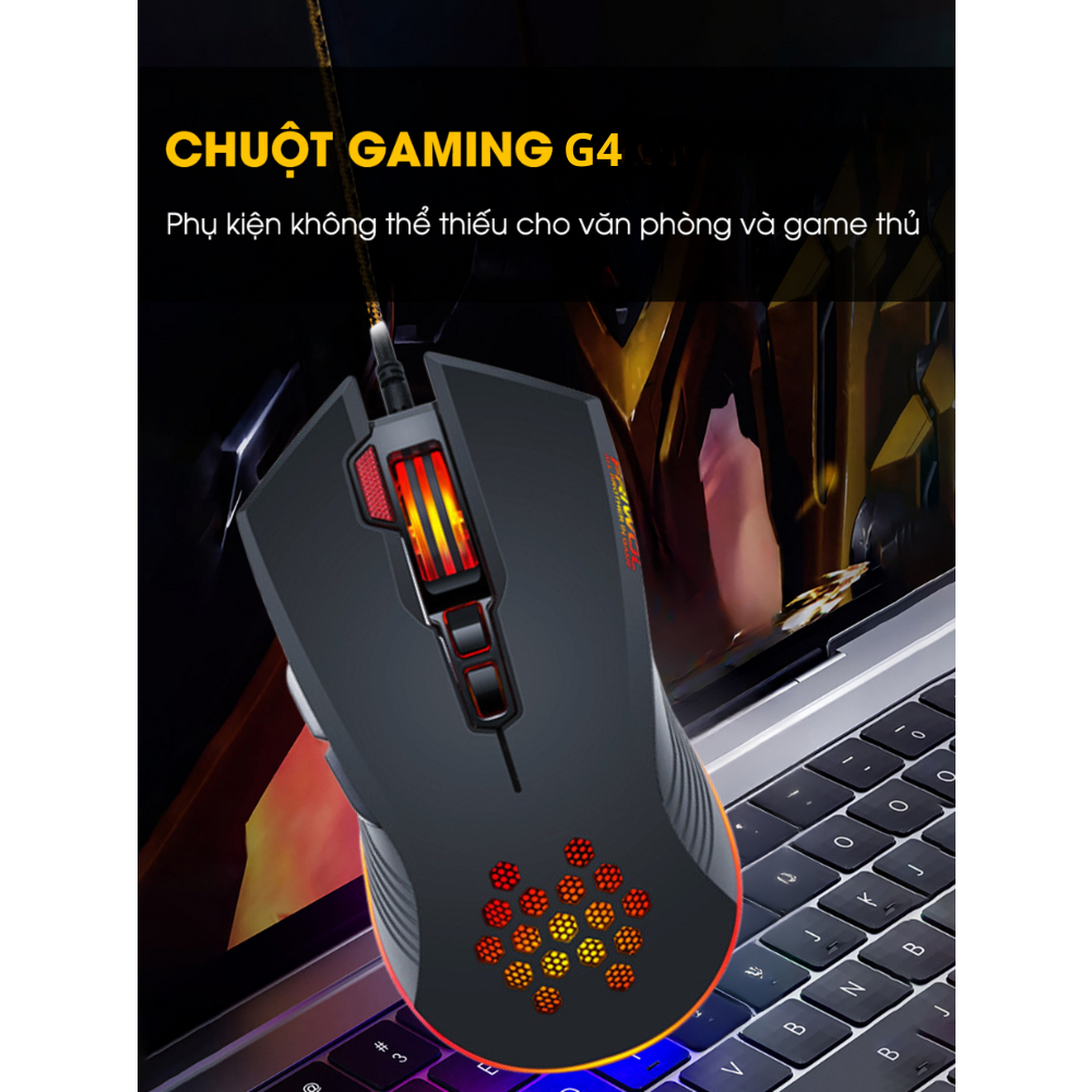 Chuột Gaming Chính Hãng DEIOG G4 Cho Game Thủ Chơi Pubg Độ Nhạy Cực Cao Siêu Mượt Led RGB